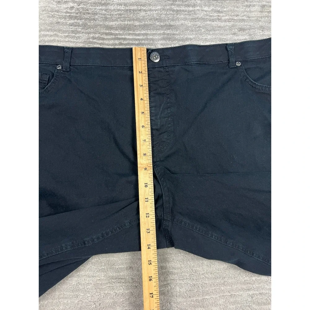 Faded Glory‎ Denim Shorts Womens 26W Black Bermuda Stretch Cuffed Mid Rise